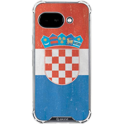 Croatia Flag Distressed Google Pixel 9a Clear Case